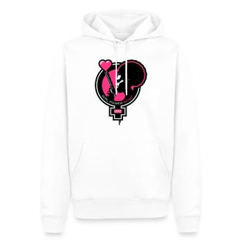 Girl-Power-Spirit-01-customizable - Sweat à capuche Premium bio Homme - blanc - Devant - Nico (187cm)