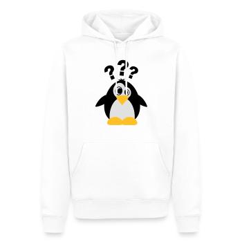 Dummer Pinguin - Männer Premium Bio Hoodie - Weiß - Vorne - Nico (187cm)