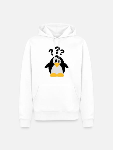 Dummer Pinguin - Männer Premium Bio Hoodie - Weiß