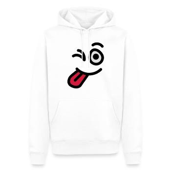 wink_face - Sweat à capuche Premium bio Homme - blanc - Devant - Nico (187cm)