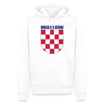 Uvijek Vjeni - Hrvatska - Männer Premium Bio Hoodie - Weiß - Vorne - Nico (187cm)