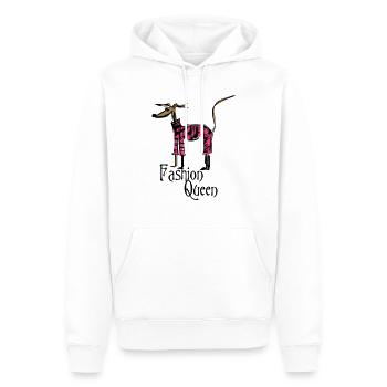 reine de la mode - Sweat à capuche Premium bio Homme - blanc - Devant - Nico (187cm)