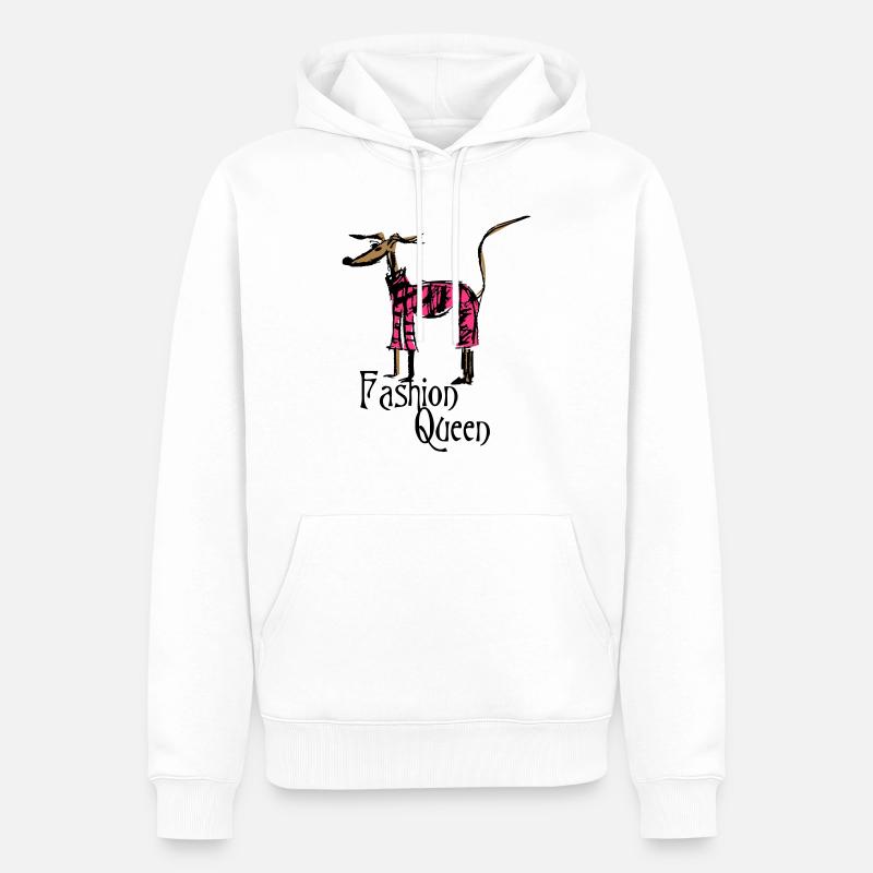 reine de la mode - Sweat à capuche Premium bio Homme - blanc
