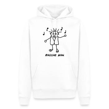 Reggae dance music - Sweat à capuche Premium bio Homme - blanc - Devant - Nico (187cm)