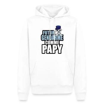 futur gendarme comme papy - Sweat à capuche Premium bio Homme - blanc - Devant - Nico (187cm)