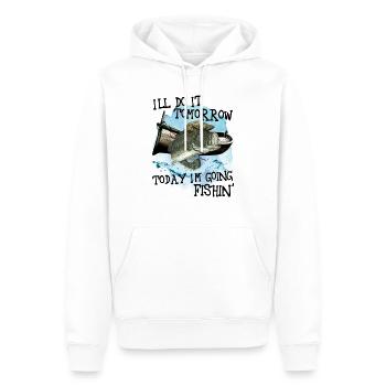 Fisherman - Men’s Premium Organic Hoodie - white - Front - Nico (187cm)