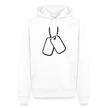 Dog Tags - Sweat à capuche Premium bio Homme - blanc - Devant - Nico (187cm)