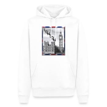 London Big Ben Union Jack - Männer Premium Bio Hoodie - Weiß - Vorne - Nico (187cm)