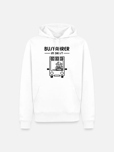 Busfahrer im Dienst - Bus - Männer Premium Bio Hoodie - Weiß