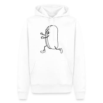 grillwurst broetchen brot frau wuerstchen rennen g - Männer Premium Bio Hoodie - Weiß - Vorne - Nico (187cm)