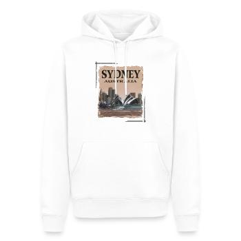 Sydney - Männer Premium Bio Hoodie - Weiß - Vorne - Nico (187cm)