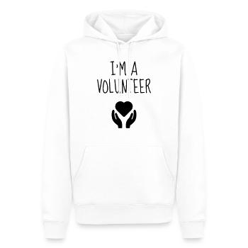 Bénévole / Humanitaire / Solidaire / Aide - Sweat à capuche Premium bio Homme - blanc - Devant - Nico (187cm)