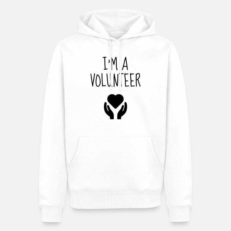 Bénévole / Humanitaire / Solidaire / Aide - Sweat à capuche Premium bio Homme - blanc
