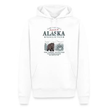Alaska - Grizzly Bear - Männer Premium Bio Hoodie - Weiß - Vorne - Nico (187cm)