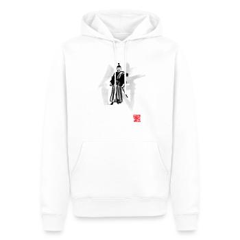 samurai - Sweat à capuche Premium bio Homme - blanc - Devant - Nico (187cm)