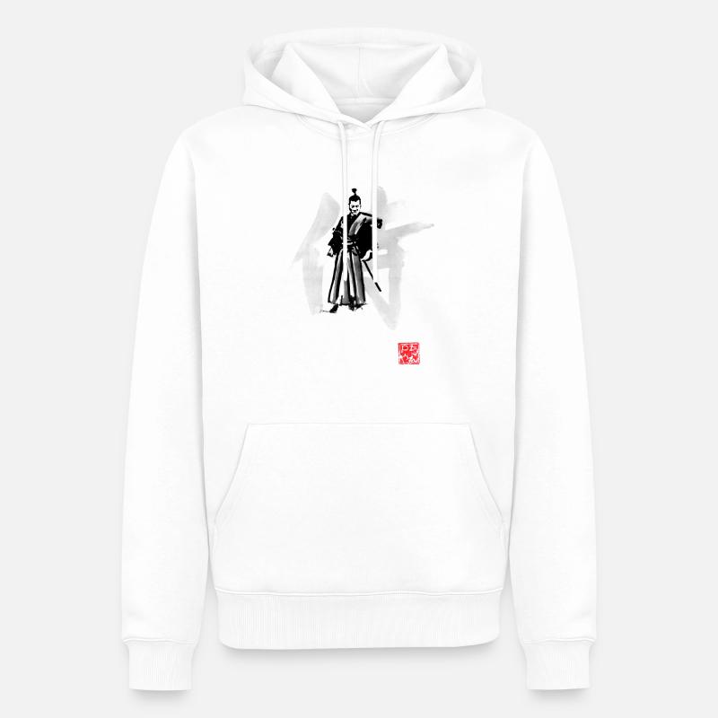 samurai - Sweat à capuche Premium bio Homme - blanc