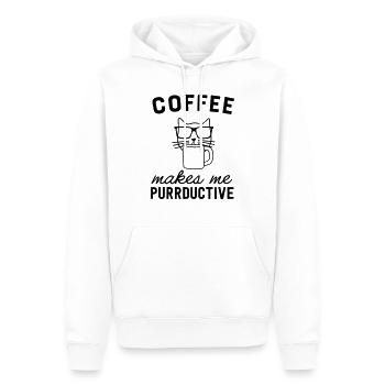Coffee Makes Me Purrductive Cat - Men’s Premium Organic Hoodie - white - Front - Nico (187cm)