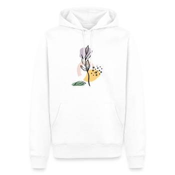 Nature Color Plant - Sweat à capuche Premium bio Homme - blanc - Devant - Nico (187cm)