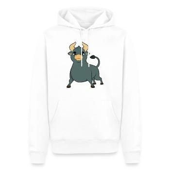 Taureau taureau - Sweat à capuche Premium bio Homme - blanc - Devant - Nico (187cm)