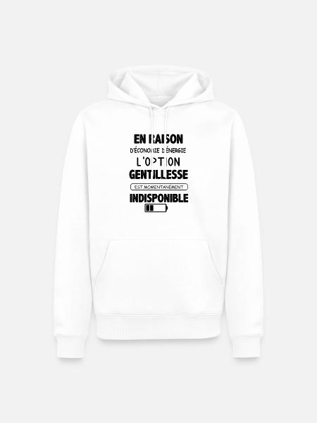 Option gentillesse momentanément indisponible - Sweat à capuche Premium bio Homme - blanc