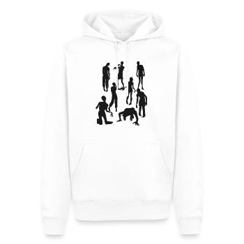 ZOMBIE - Männer Premium Bio Hoodie - Weiß - Vorne - Nico (187cm)