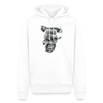 Visage de démon - Sweat à capuche Premium bio Homme - blanc - Devant - Nico (187cm)