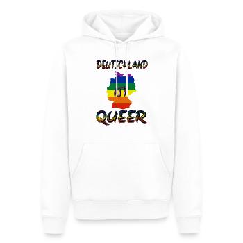 Deutschland ist queer Pride schwul Liebe bi lesbe - Männer Premium Bio Hoodie - Weiß - Vorne - Nico (187cm)