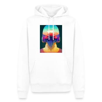 Flower Punk Robot - Men’s Premium Organic Hoodie - white - Front - Nico (187cm)