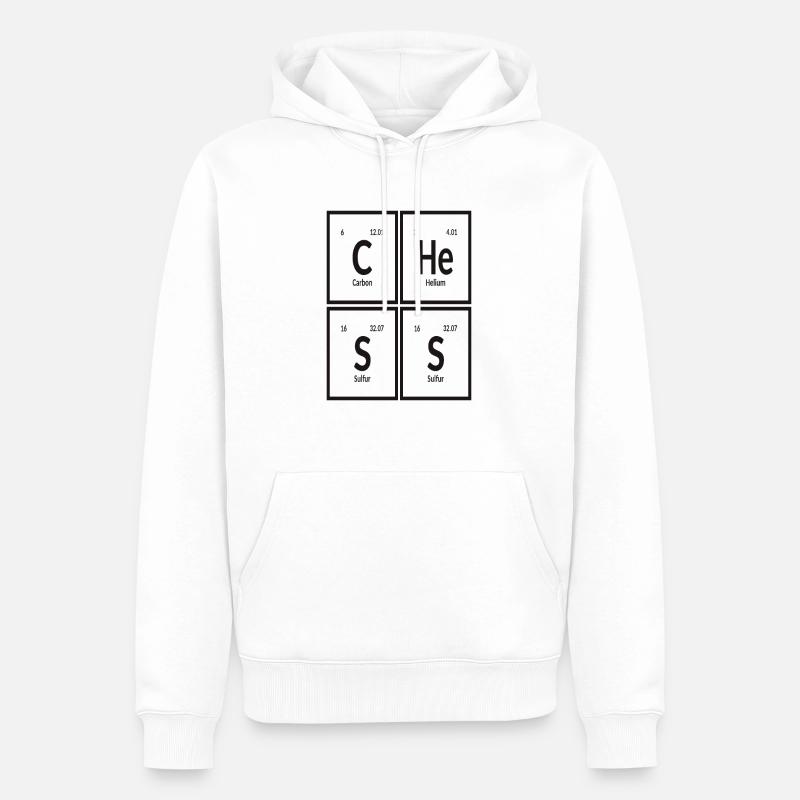 | d’échecs Tableau périodique des éléments - Sweat à capuche Premium bio Homme - blanc