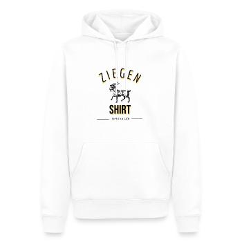 Produkt im Ziegen Shirt Design - Männer Premium Bio Hoodie - Weiß - Vorne - Nico (187cm)