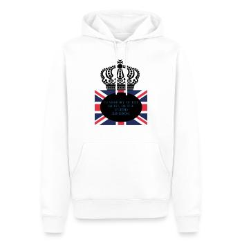 En mémoire de la reine du Royaume-Uni. - Sweat à capuche Premium bio Homme - blanc - Devant - Nico (187cm)