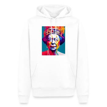 Queen Elizabeth Abstrakt Bunt - Männer Premium Bio Hoodie - Weiß - Vorne - Nico (187cm)