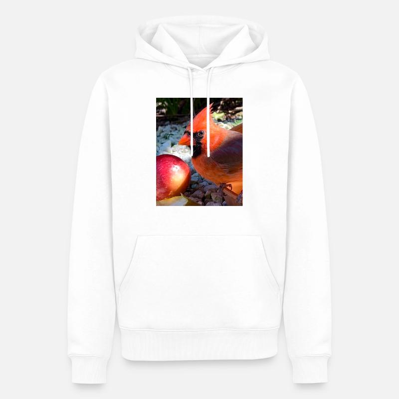 Nördlicher Kardinal - Männer Premium Bio Hoodie - Weiß