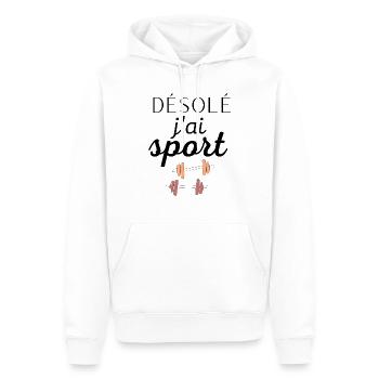 SPORT - Sweat à capuche Premium bio Homme - blanc - Devant - Nico (187cm)