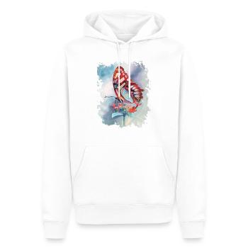 Schmetterling - Männer Premium Bio Hoodie - Weiß - Vorne - Nico (187cm)