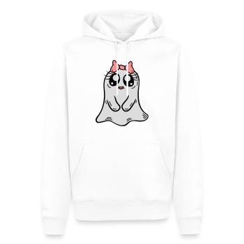 Petite fille fantôme douce - Sweat à capuche Premium bio Homme - blanc - Devant - Nico (187cm)