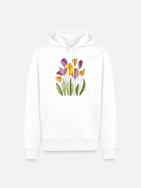 Flowers - Men’s Premium Organic Hoodie - white