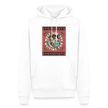 what are you waiting for - Männer Premium Bio Hoodie - Weiß - Vorne - Nico (187cm)
