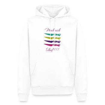Mach mich scharf Design - Männer Premium Bio Hoodie - Weiß - Vorne - Nico (187cm)