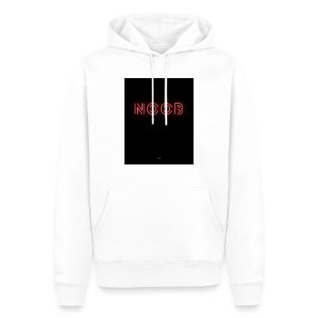 NOOB - Männer Premium Bio Hoodie - Weiß - Vorne - Nico (187cm)