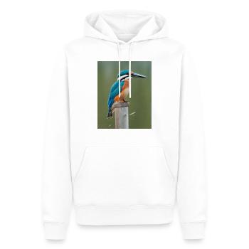 Eisvogel auf dem Ast - Männer Premium Bio Hoodie - Weiß - Vorne - Nico (187cm)