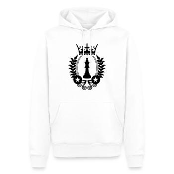 Symbole du roi d’échecs - Sweat à capuche Premium bio Homme - blanc - Devant - Nico (187cm)