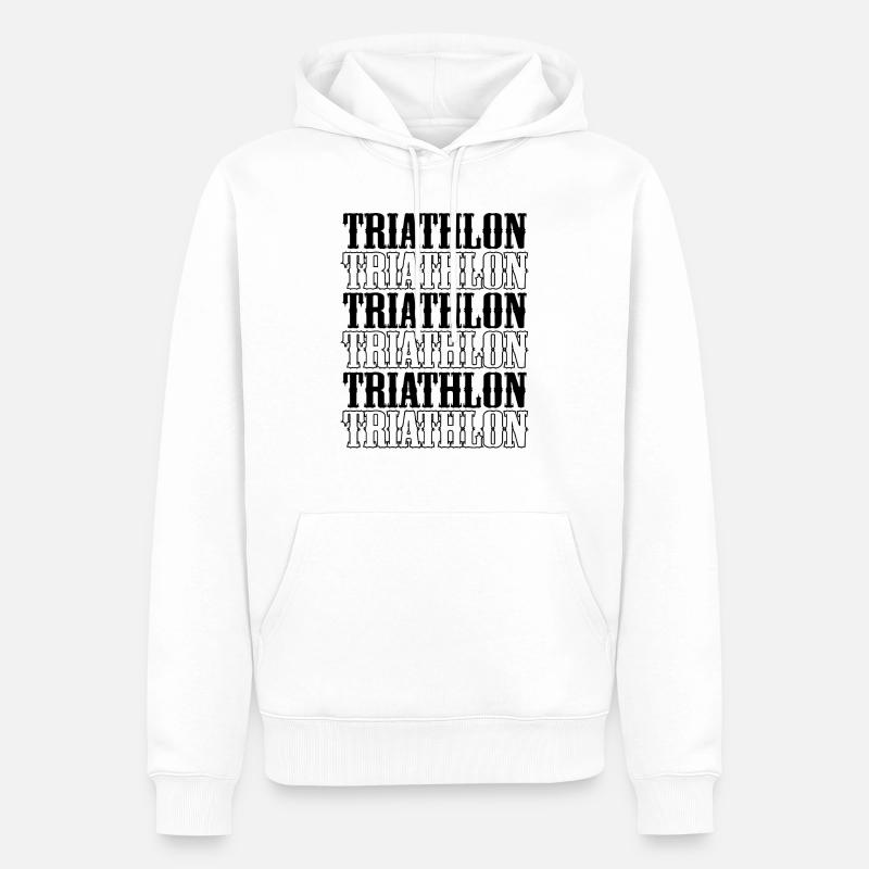 Triathlon Marathon Natation Vélo Course - Sweat à capuche Premium bio Homme - blanc