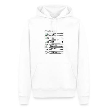 To Do List études - Sweat à capuche Premium bio Homme - blanc - Devant - Nico (187cm)