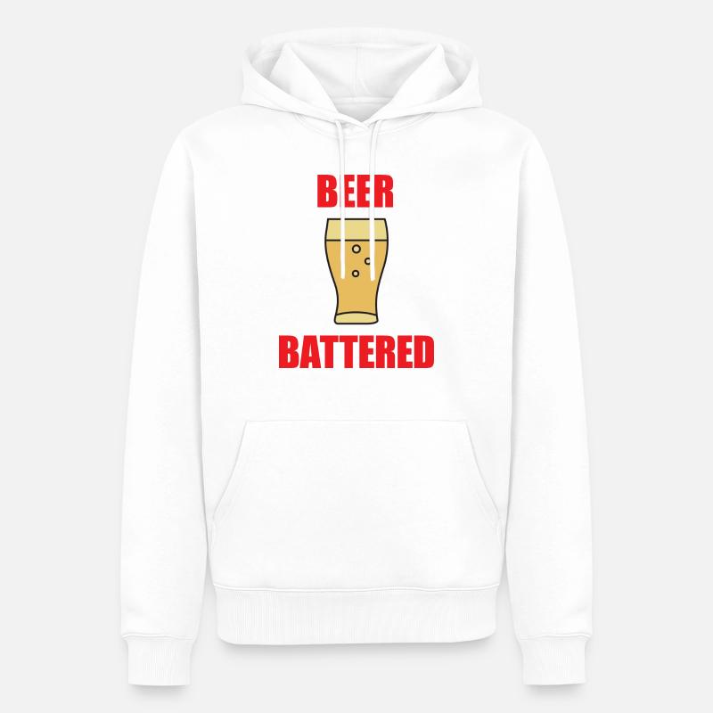 Bier pantered schwarz - Männer Premium Bio Hoodie - Weiß