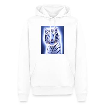 majestueux tigre blanc portrait peinture animal - Sweat à capuche Premium bio Homme - blanc - Devant - Nico (187cm)