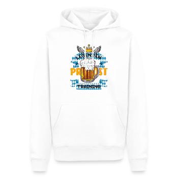 Legenden Training - Männer Premium Bio Hoodie - Weiß - Vorne - Nico (187cm)