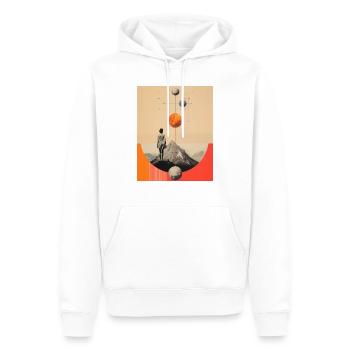 Klettern und sich etwas wünschen - Männer Premium Bio Hoodie - Weiß - Vorne - Nico (187cm)