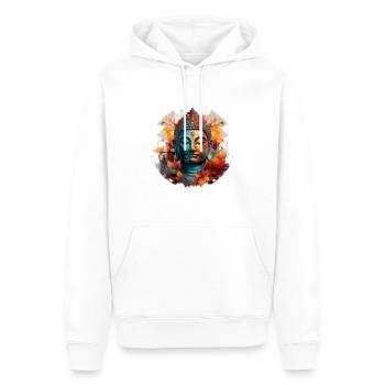 T-shirt Sérénité Bouddha Marque Vibration Positive - Sweat à capuche Premium bio Homme - blanc - Devant - Nico (187cm)