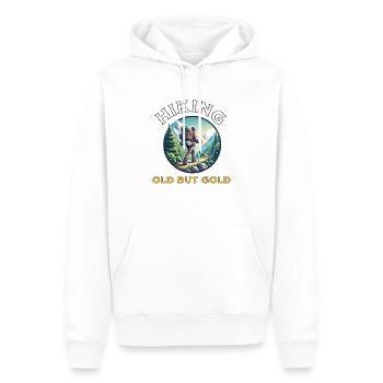 Old but Gold and Hiking - Männer Premium Bio Hoodie - Weiß - Vorne - Nico (187cm)